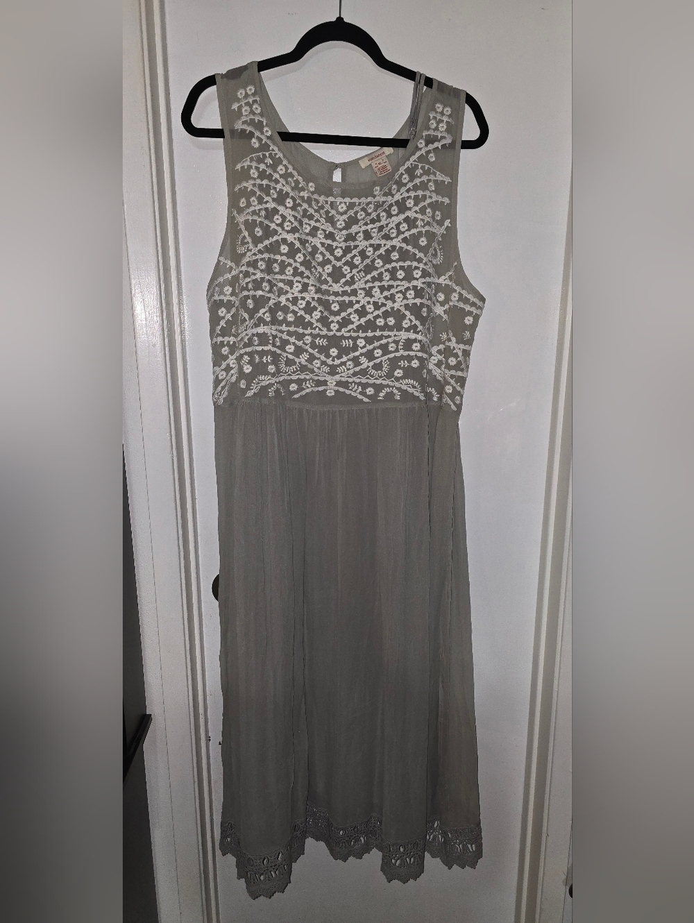 NWOT Sundance Sweet Mystery Dress with White Embroidered Bodice Size XL